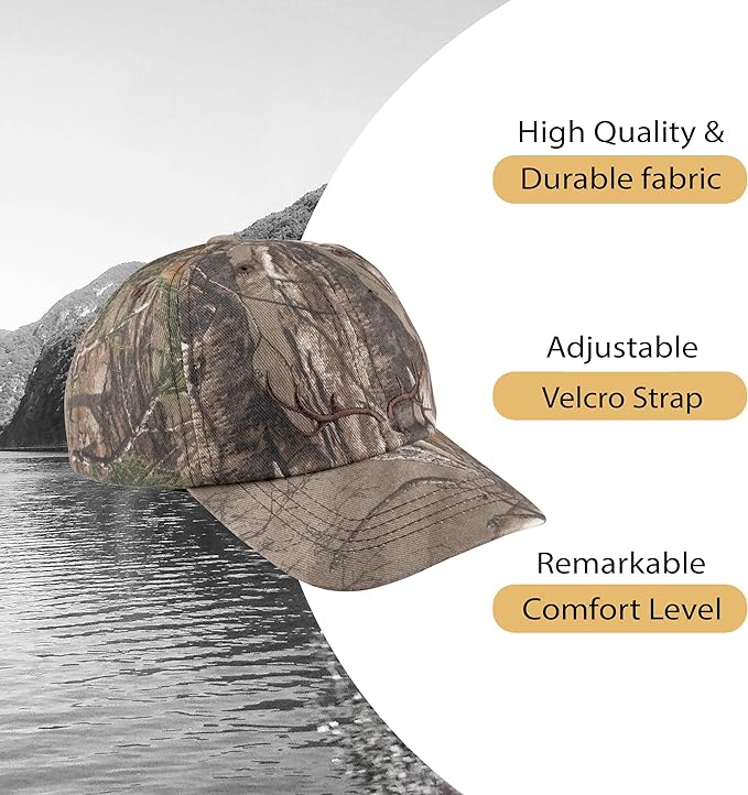 Youth Baseball Cap with Embroidered Antlers Logo