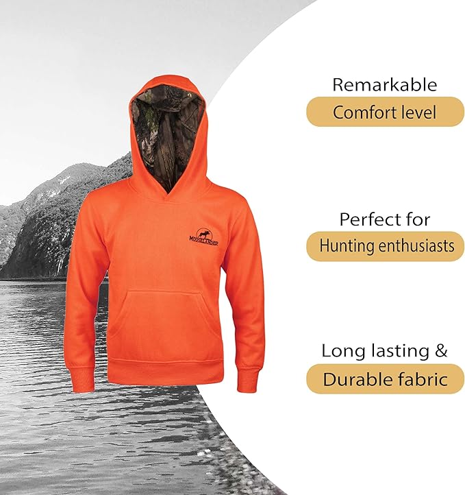 Youth Hoodie Pullover Sweatshirt in Blaze Orange