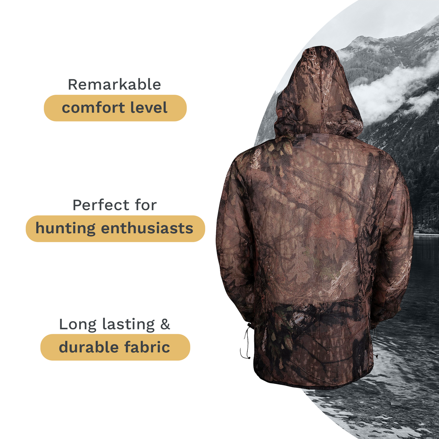 Mooselander – Adult Mesh Bug Jacket with Hood in Realtree Camo