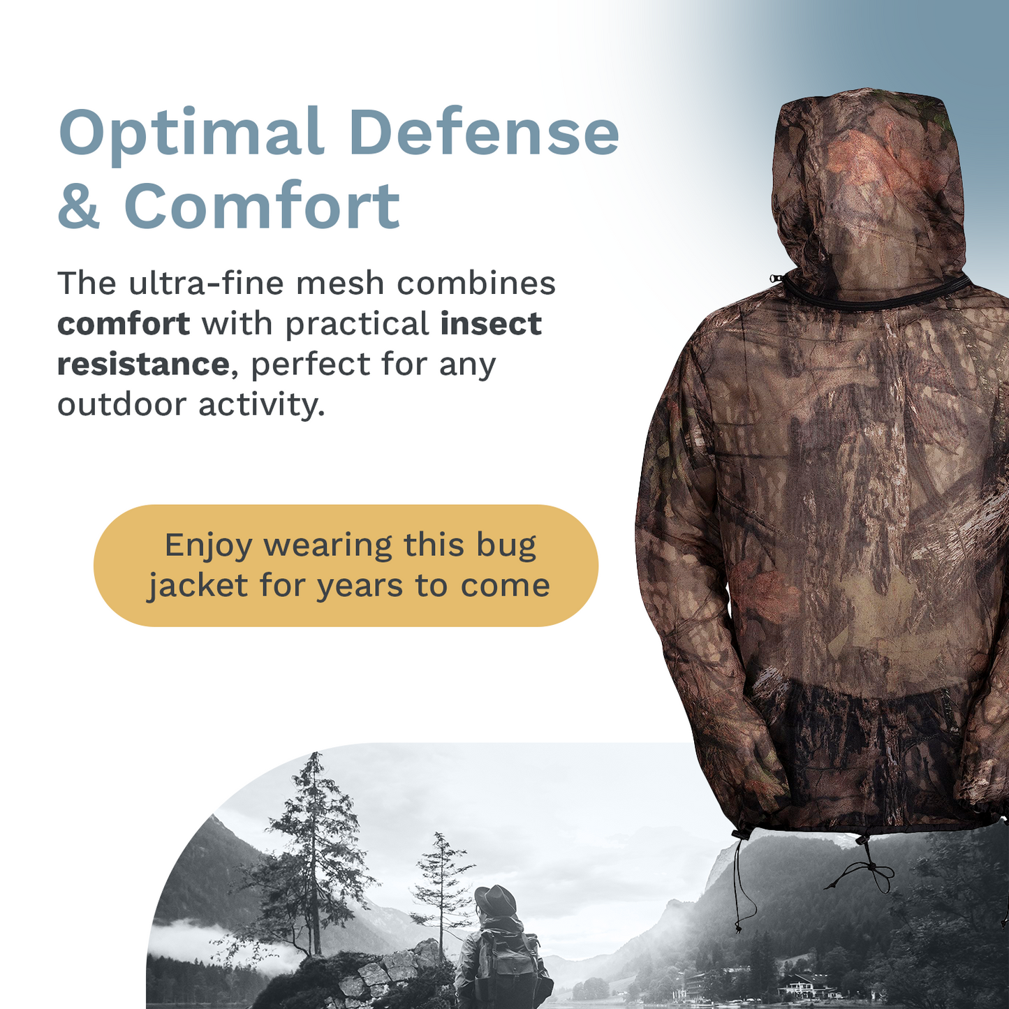 Mooselander – Adult Mesh Bug Jacket with Hood in Realtree Camo