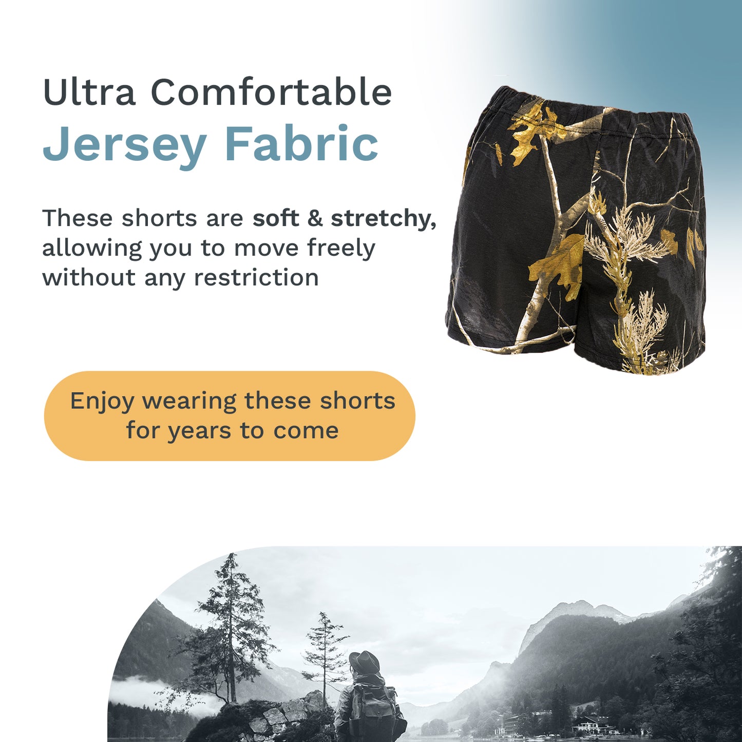 Mooselander - Wide Leg Ladies' Sleep Shorts, Comfy Shorts for Women with Realtree Camo Print, Breathable, Elastic Waistband Camouflage Shorts