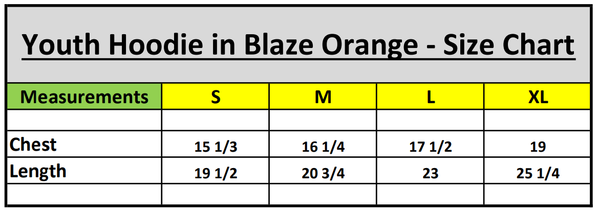 Youth Hoodie Pullover Sweatshirt in Blaze Orange