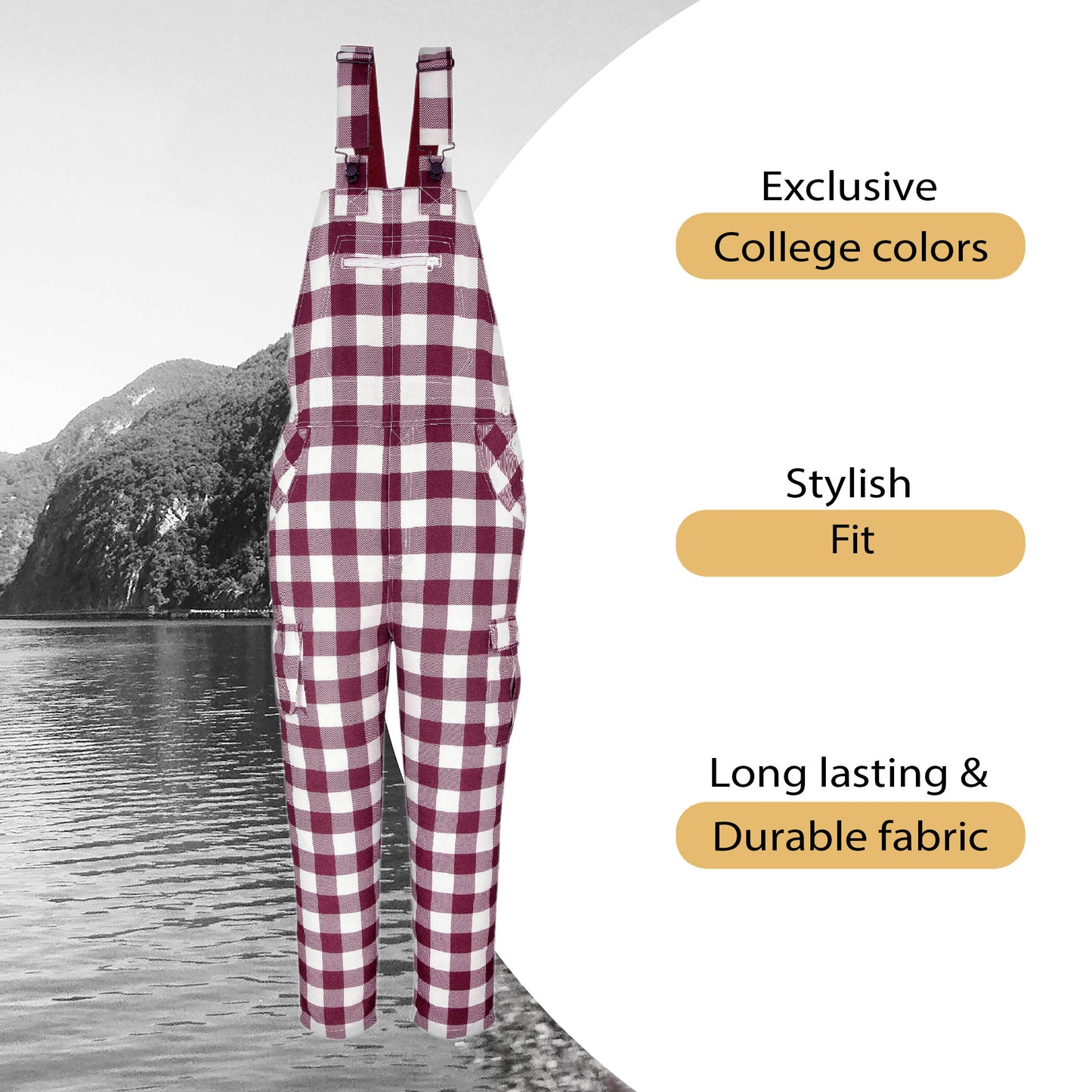 Mooselander - Mens Game Day Bib Overall in Your Favourite Team Colors, Premium Fan Apparel