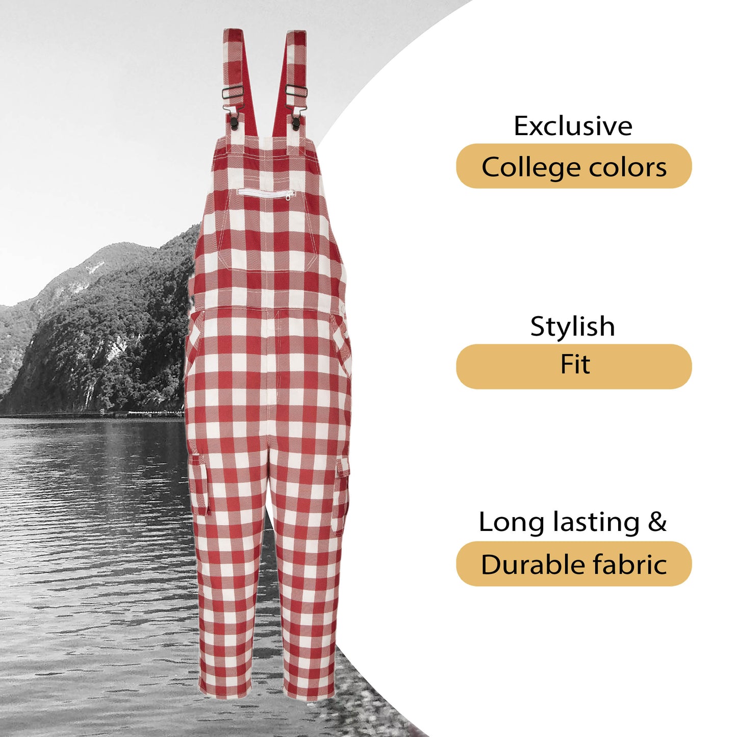 Mooselander - Mens Game Day Bib Overall in Your Favourite Team Colors, Premium Fan Apparel