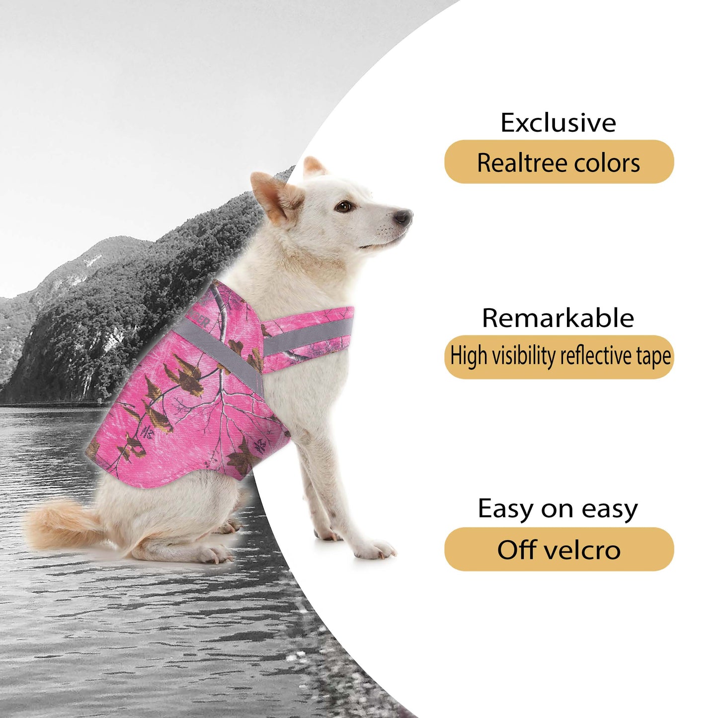 Mooselander - Dog Safety Vest with Reflective Tape in Realtree Prints Xtra Bright Orange Mini