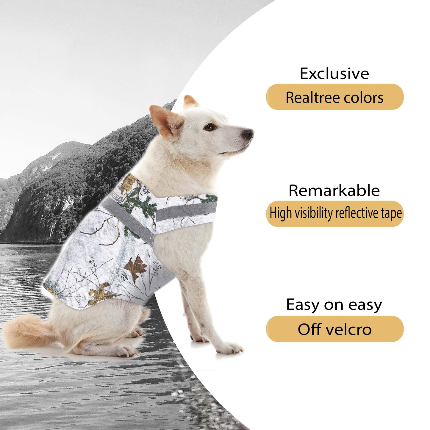 Mooselander - Dog Safety Vest with Reflective Tape in Realtree Prints Xtra Bright Orange Mini