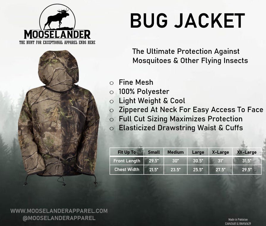 Mooselander – Adult Mesh Bug Jacket with Hood in Realtree Camo