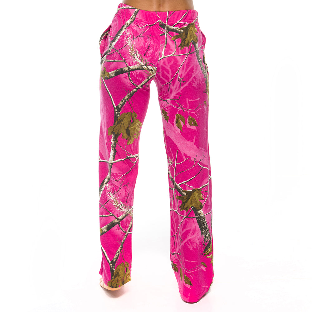 Ladies Lounge Pants in Realtree AP Bright Pink Camo Print – Mooselander  Apparel