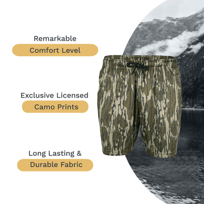 Mooselander Men's Athletic Camo Shorts – Lightweight, Breathable Gym Shorts with Zip Pockets for Active Comfort