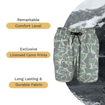 Mooselander Men's Athletic Camo Shorts – Lightweight, Breathable Gym Shorts with Zip Pockets for Active Comfort