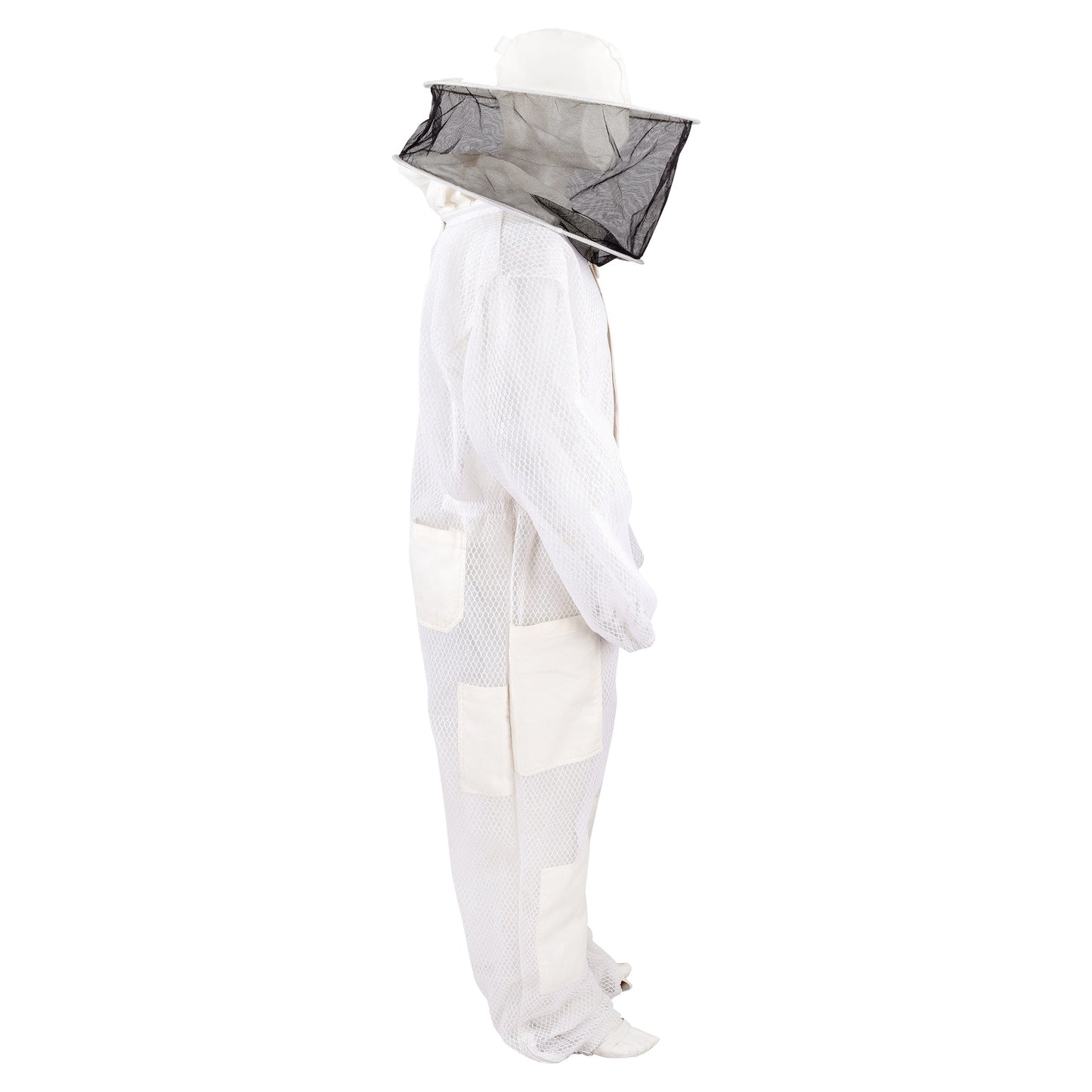 Mooselander 3-Layer Beekeeping Suit with Detachable Round Veil, Breathable Mesh, 7 Pockets, Reinforced Knees, Unisex