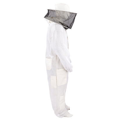 Mooselander 3-Layer Beekeeping Suit with Detachable Round Veil, Breathable Mesh, 7 Pockets, Reinforced Knees, Unisex