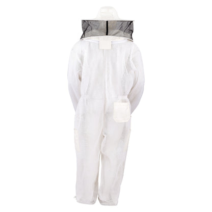 Mooselander 3-Layer Beekeeping Suit with Detachable Round Veil, Breathable Mesh, 7 Pockets, Reinforced Knees, Unisex