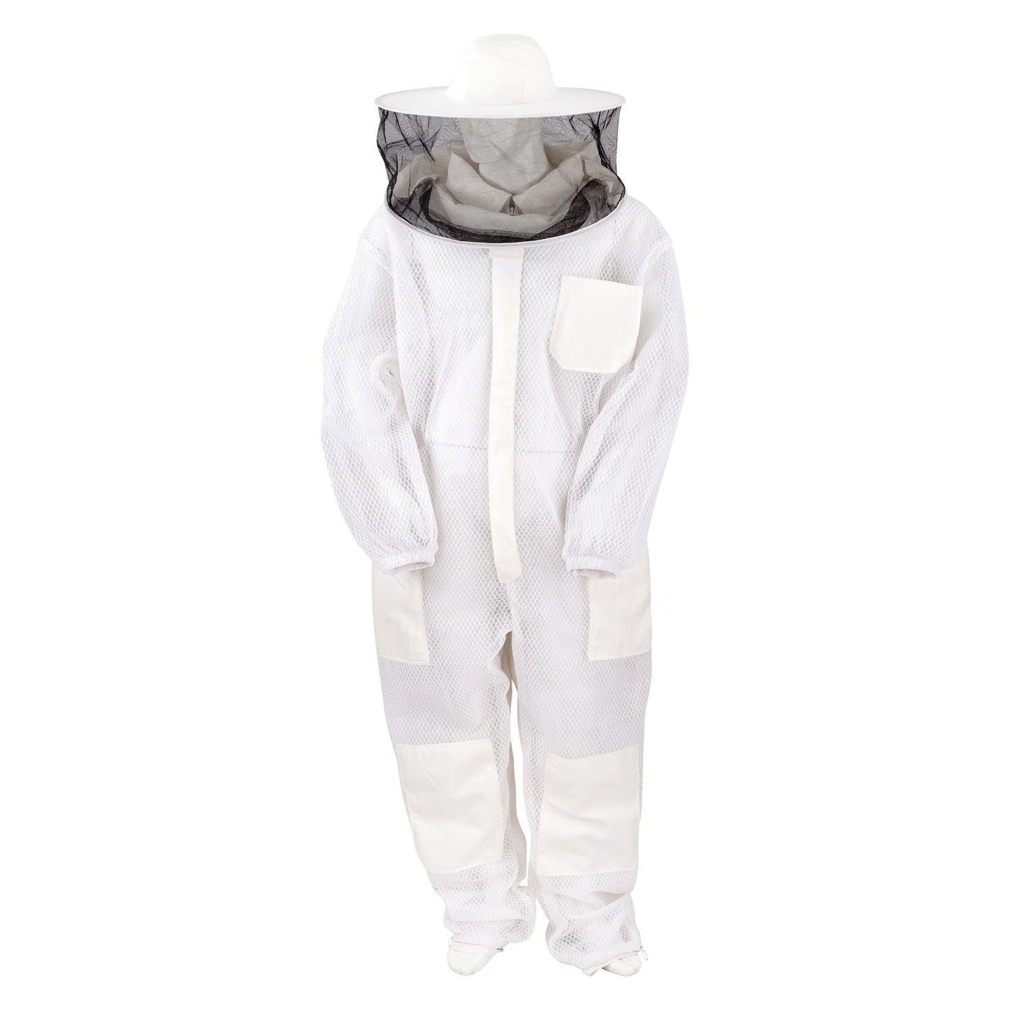 Mooselander 3-Layer Beekeeping Suit with Detachable Round Veil, Breathable Mesh, 7 Pockets, Reinforced Knees, Unisex
