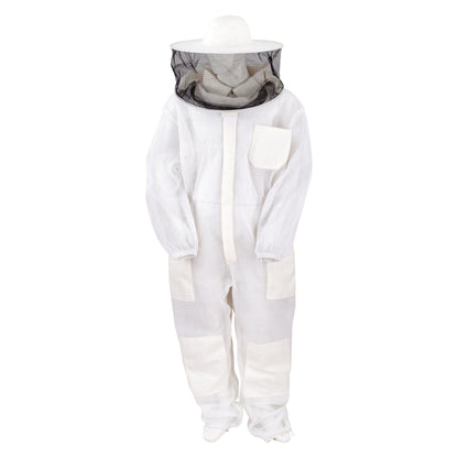 Mooselander 3-Layer Beekeeping Suit with Detachable Round Veil, Breathable Mesh, 7 Pockets, Reinforced Knees, Unisex