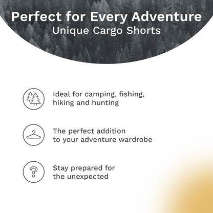 Men's Cargo Shorts - Durable Camo Cargo Shorts for Men - Mens Shorts Cargo with Mossy Oak Print - Ideal for Hiking and Camping