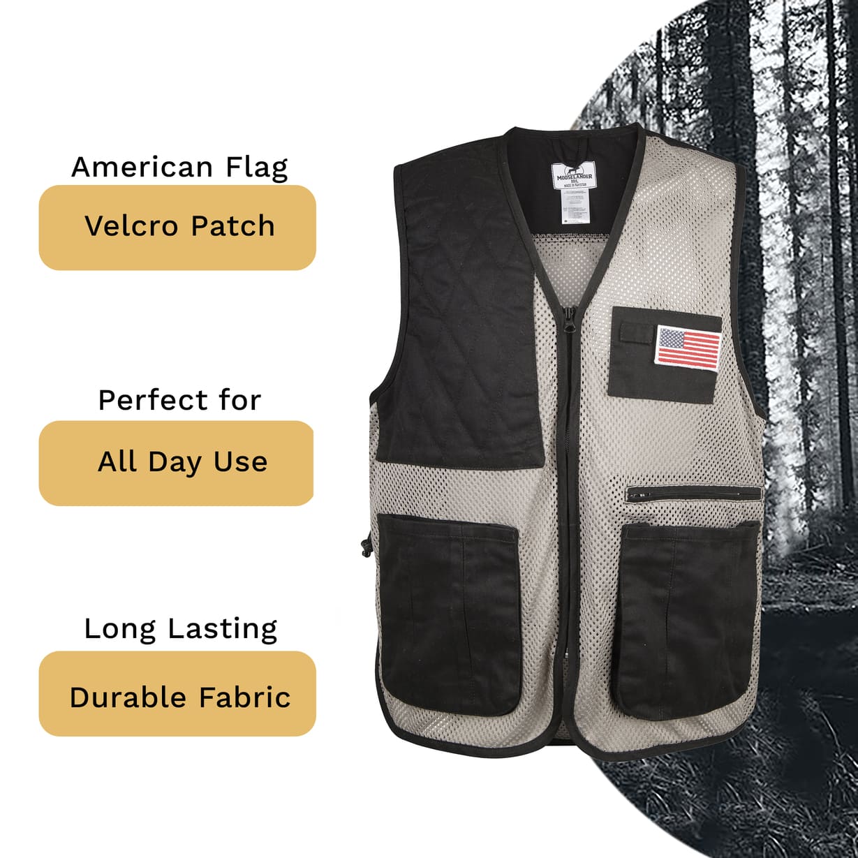 Mooselander Shooting Vest, Range and Skeet Shooting Vest with Right Hand Shoulder Pad