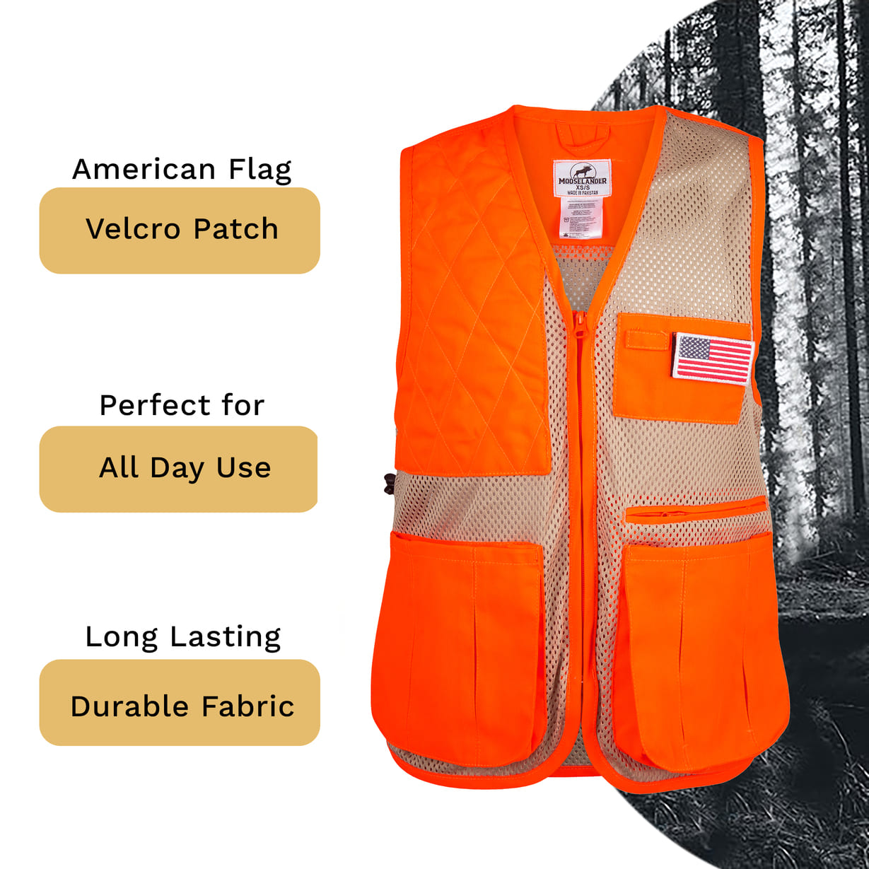 Mooselander Shooting Vest, Range and Skeet Shooting Vest with Right Hand Shoulder Pad