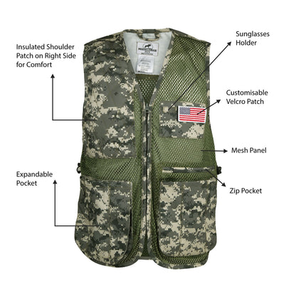Mooselander Shooting Vest, Range and Skeet Shooting Vest with Right Hand Shoulder Pad