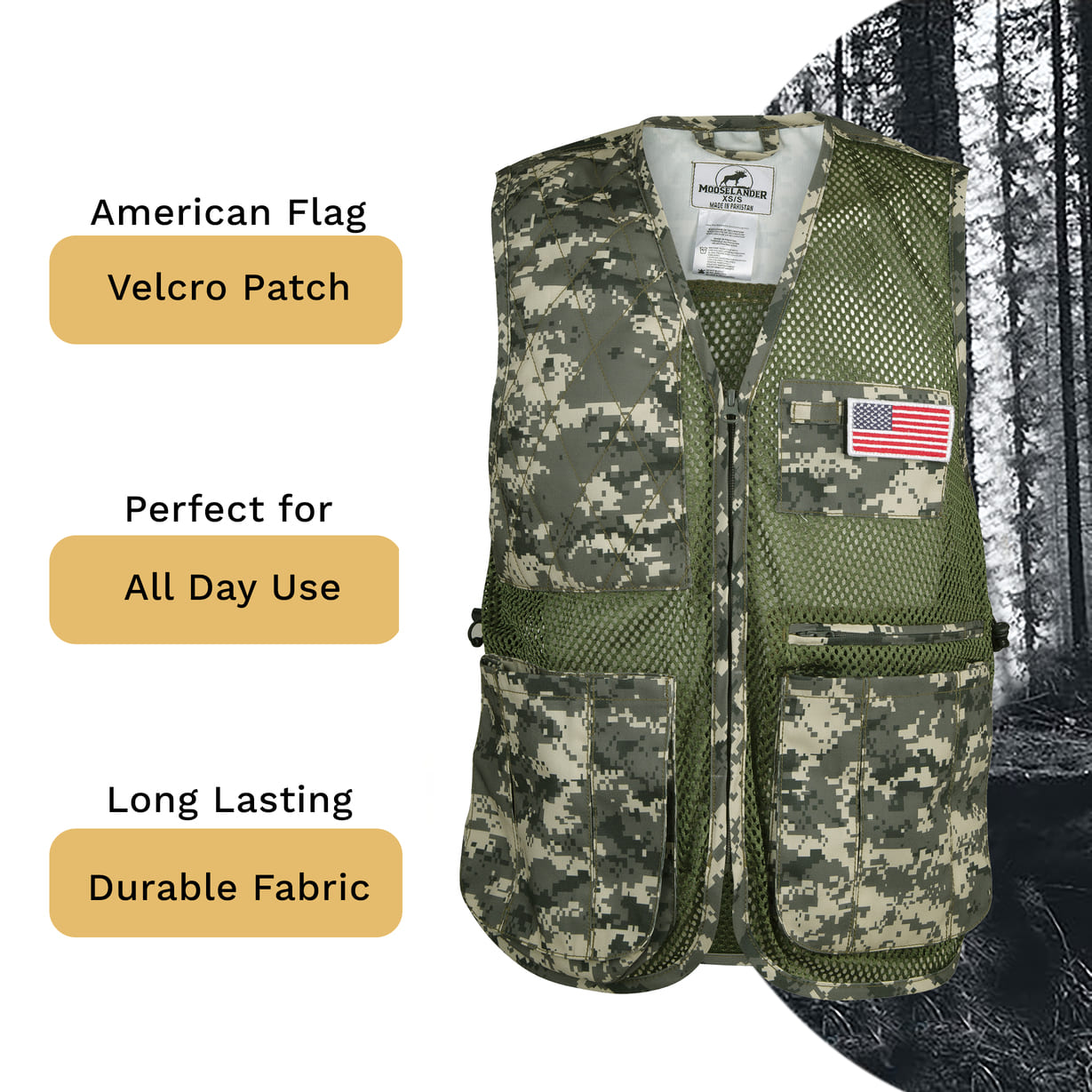 Mooselander Shooting Vest, Range and Skeet Shooting Vest with Right Hand Shoulder Pad