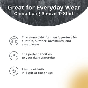 Mooselander - Men's Patriotic Long Sleeve T-Shirt, Camo T-Shirt for Men (Mossy Oak New Bottom Land)