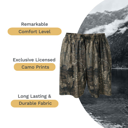 Mooselander Men's Athletic Camo Shorts – Lightweight, Breathable Gym Shorts with Zip Pockets for Active Comfort