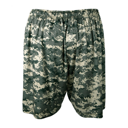 Mooselander Men's Athletic Camo Shorts – Lightweight, Breathable Gym Shorts with Zip Pockets for Active Comfort
