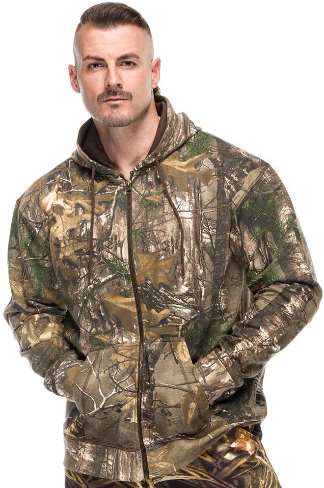 Men's Zip Fleece Hoodie in Realtree Xtra Camo Print