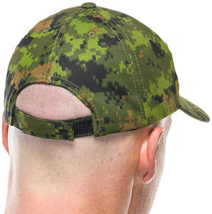 Adult Baseball Cap in Canadian Digital Camo with Embroidered Grey Maple Leaf