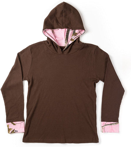 Youth Long Sleeve Thermal Hoodie with Realtree Camo Accents