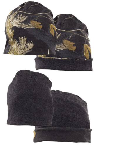 Youth Reversible Beanie in Realtree AP Black Camo Print