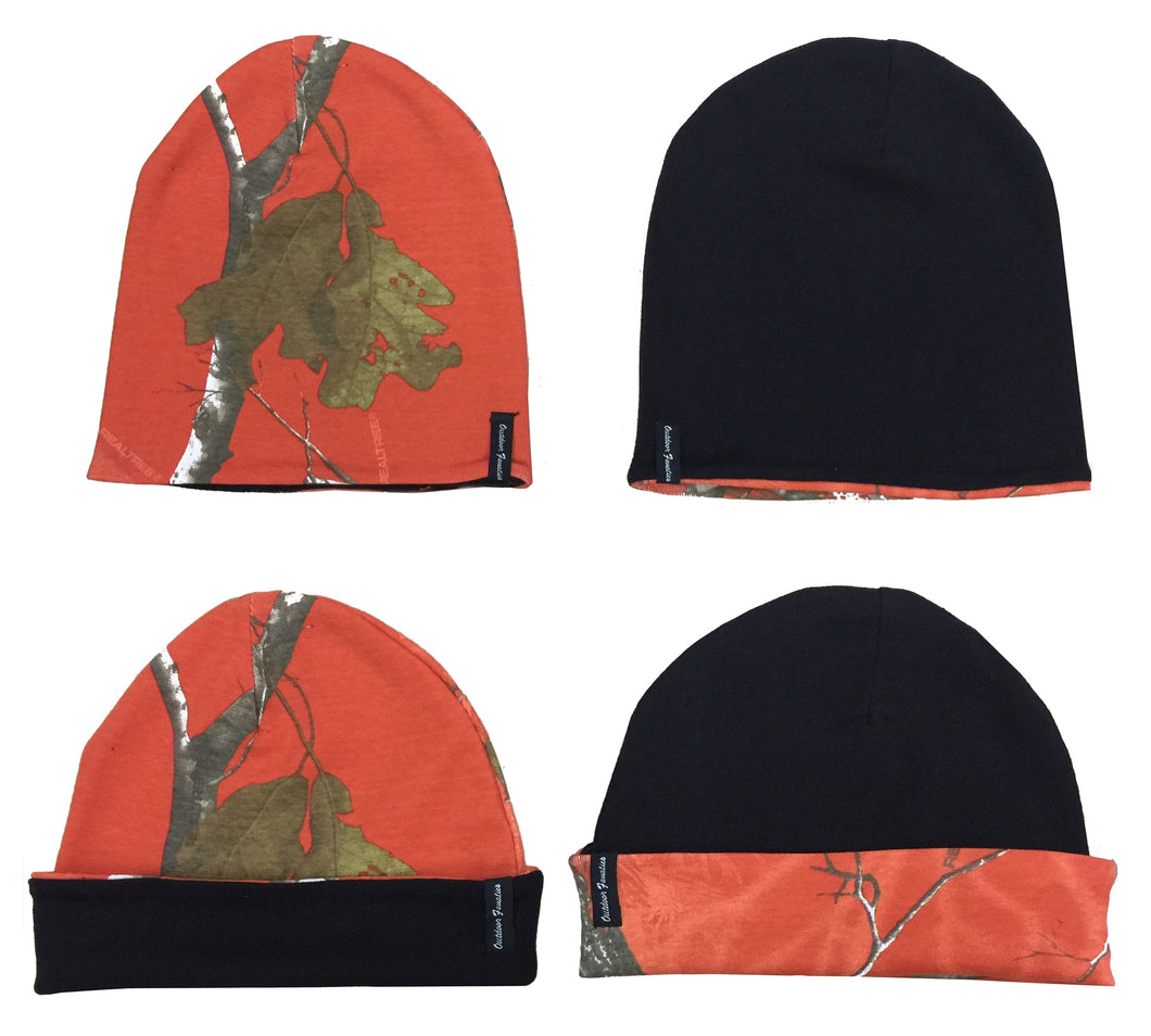 Youth Reversible Beanie in Realtree AP Orange Camo Print