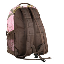 Casual Daypack / Backpack in Realtree Pink Camo Print & Chocolate