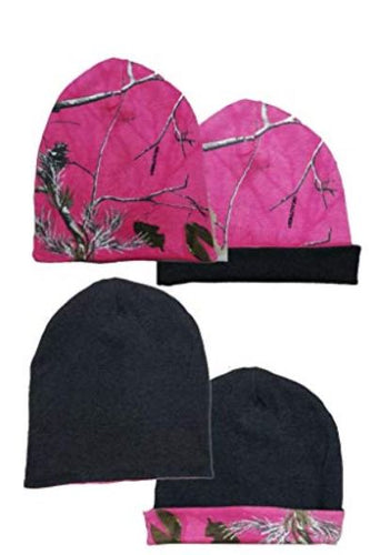 Kids Reversible Beanie in Realtree AP Hot Pink Camo Print