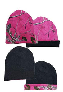 Kids Reversible Beanie in Realtree AP Hot Pink Camo Print