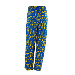Youth Lounge Pants in Gamer Graphic Print (Blue/Gold)