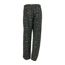 Men's Lounge Pants in Camping Graphic Print (Black/Green)