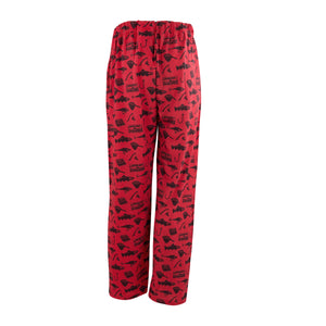 Youth Lounge Pants in Fishing Graphic Print (Red/Black)