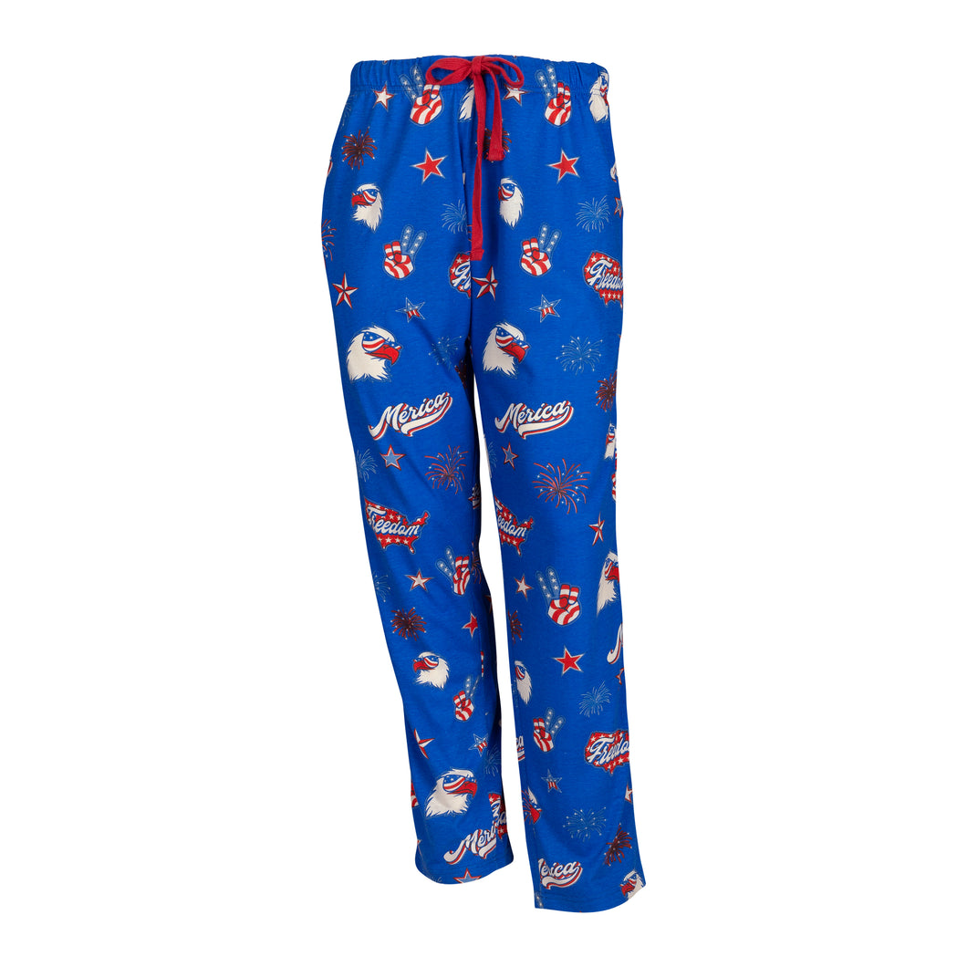 Men's Lounge Pants in Merica Graphic Print (Navy/Red)