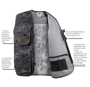 Adult Conceal & Carry Tactical Vest in Kryptek Typhon Camo Print