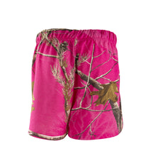 Mooselander - Wide Leg Ladies' Sleep Shorts, Comfy Shorts for Women with Realtree Camo Print, Breathable, Elastic Waistband Camouflage Shorts, Bright Pink