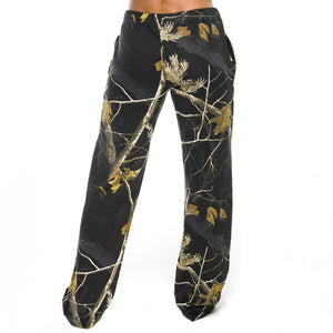 Ladies Lounge Pants in Realtree AP Black Camo Print