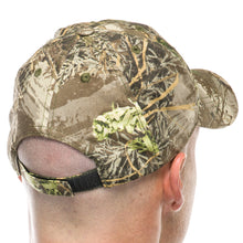 Adult Hunting Baseball Cap in Realtree Camo Print with Embroidered Brown Antlers