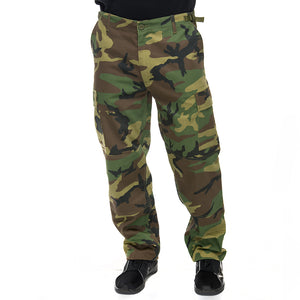 Men's Military BDU Six Pocket Pants in Woodland Camo Print