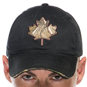 Adult Baseball Cap with Canadian Maple Leaf Embroidery in Realtree Camo Print