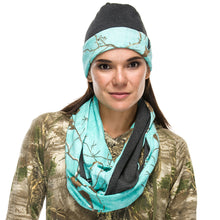 Ladies Reversible Beanie + Infinity Scarf Set in Realtree AP Sea Glass Camo Print